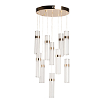 Люстра каскадная с прозрачными цилиндрическими плафонами Jenae Glass Tube Lighting варинант исполнения - 2 | Loft Concept в Омске