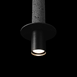 Подвесной светильник с узким цилиндрическим плафоном и черным металлическим декором Concrete Pipe варинант исполнения - 7 | Loft Concept в Омске