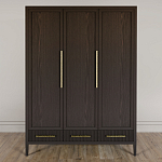 Большой Шкаф Primo Темный орех с 3 дверьми и 3 выдвижными ящиками варинант исполнения - 1 | Loft Concept в Омске