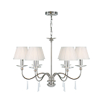 Люстра цвета никель с прозрачными стеклянными подвесками в форме капель Elstead Lighting варинант исполнения - 2 | Loft Concept в Омске