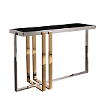 Консоль в современном стиле с черной стекляной столешницей Console with Black Glass варинант исполнения - 1 | Loft Concept в Омске