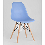 Пластиковый стул на ножках из массива бука Eames Blue варинант исполнения - 1 | Loft Concept в Омске