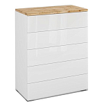 Комод с белым глянцевым фасадом с 5-ю ящиками Grace of Furniture  варинант исполнения - 1 | Loft Concept в Омске