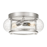 Потолочный светильник цвета никель с плафоном из прозрачного фактурного стекла Quoizel варинант исполнения - 1 | Loft Concept в Омске