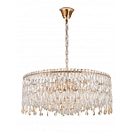 Люстра круглая с хрустальными подвесками на золотистом каркасе Roul Crystal Light варинант исполнения - 9 | Loft Concept в Омске
