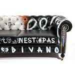 Диван Честерфильд граффити graffiti Orange Sofa натуральная кожа варинант исполнения - 9 | Loft Concept в Омске