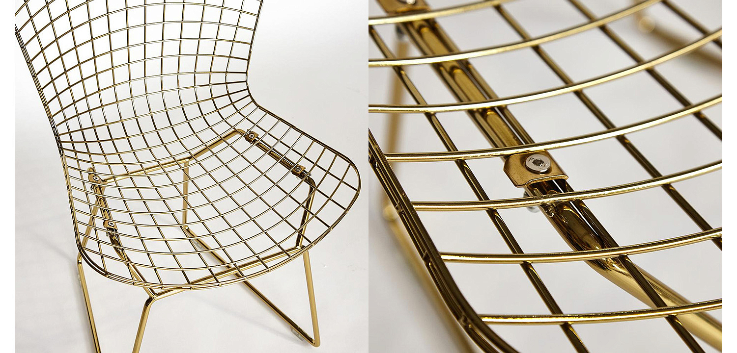 Стул Bertoia Side Chair gold - Loft-Concept в Омске