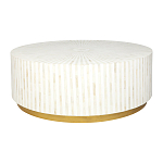 Стол журнальный Белый RADIAL BONE INLAY COFFEE TABLE NATURAL варинант исполнения - 1 | Loft Concept в Омске