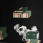 Обои ручная роспись The Art of Learning and Steps for the Flowers by Teo Yang Original colourway on Pitch dyed silk варинант исполнения - 3 | Loft Concept в Омске