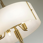 Люстра на штанге с белым круглым плафоном на бронзовом основании с вертикальным декором из металлических трубок Sohne варинант исполнения - 4 | Loft Concept в Омске