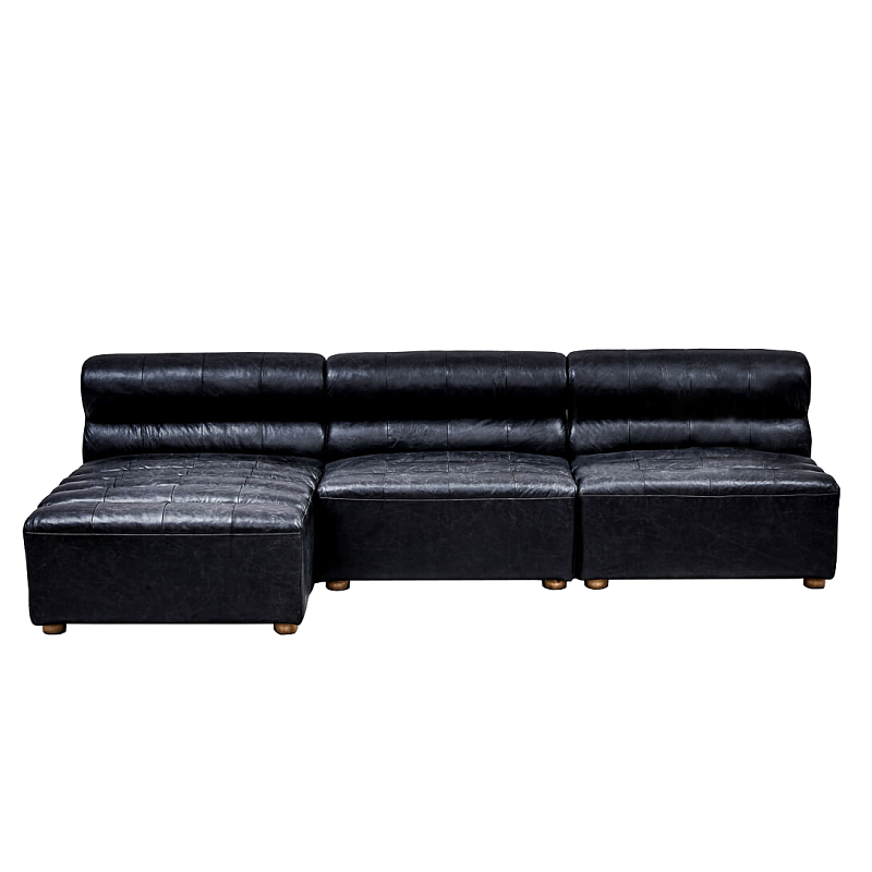 Диван Veronica Leather Sofa Черный в Омске | Loft Concept 