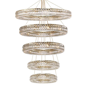 Многоярусная Люстра Elizabeth Золото Вертикальная композиция из пяти хрустальных светильников