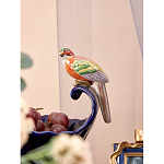 Чаша темно-синего цвета из фарфора с разноцветной птичкой Eden Garden porcelain and bronze варинант исполнения - 5 | Loft Concept в Омске