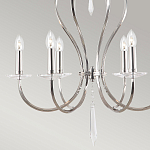 Люстра цвета никель с 6-ю лампами и стеклянными подвесками Elstead Lighting варинант исполнения - 5 | Loft Concept в Омске