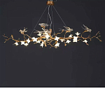 Люстра в виде золотой ветки с цветами и птичками Marvelous Garden варинант исполнения - 7 | Loft Concept в Омске