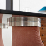 Обеденный стол со стеклянной столешницей и розовыми ножками с тканевой обивкой Wrigley варинант исполнения - 3 | Loft Concept в Омске