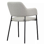 Стул мягкий с подлокотниками Chair Gray Upholstery Boucle варинант исполнения - 3 | Loft Concept в Омске