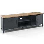 ТВ-тумба из металла и столешницей из массива дуба Metal Wood TV-Stand варинант исполнения - 3 | Loft Concept в Омске