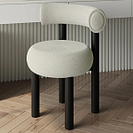 Стул с обивкой букле Pierres Grey Boucle Chair варинант исполнения - 2 | Loft Concept в Омске