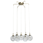 Люстра с 7-ю плафонами из прозрачного стекла в форме шара Orb Cascade  варинант исполнения - 4 | Loft Concept в Омске