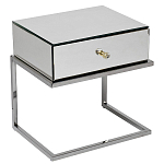 Тумбочка зеркальная с ящиком Mirror Chrome Cabinet варинант исполнения - 1 | Loft Concept в Омске