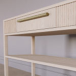 Дизайнерская Консоль с полкой и ящиком Primo Светлый дуб варинант исполнения - 3 | Loft Concept в Омске