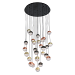 Люстра каскадная с черным круглым основанием 27 подвесов Celestial Waltz варинант исполнения - 1 | Loft Concept в Омске