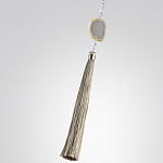 Люстра подвесная с 8-ю шарообразными плафонами из белого стекла с подвесками из камня и кисточками Agatelle варинант исполнения - 9 | Loft Concept в Омске