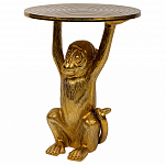 Столик с подстольем в виде обезьянки Bombay Gold варинант исполнения - 1 | Loft Concept в Омске