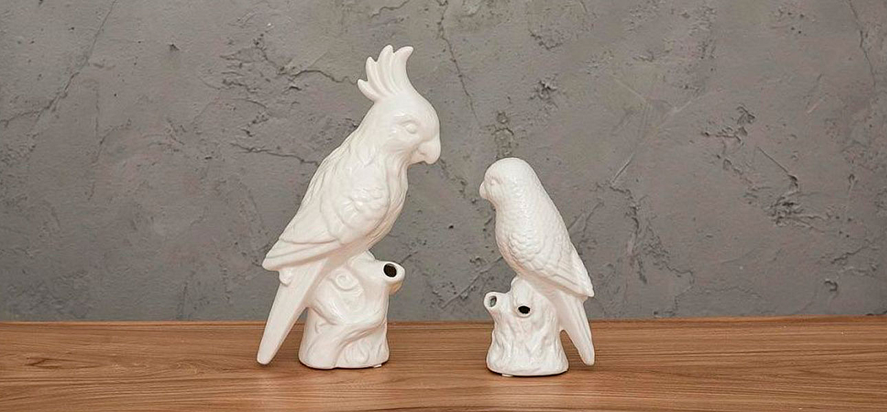 Фигурка керамика белый попугай Small Parrot Фигурка керамика белый попугай Small Parrot - Loft-Concept в Омске