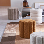 Пуф с обивкой из ткани букле Flo Brown Pouf варинант исполнения - 3 | Loft Concept в Омске