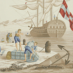 Обои ручная роспись Views of Italy Azure on Sepia варинант исполнения - 1 | Loft Concept в Омске