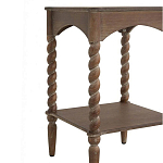 Приставной столик деревянный с резными ножками и нижней полкой Vintage Side Table Brown Wood варинант исполнения - 1 | Loft Concept в Омске
