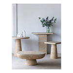 Столик кофейный кремового цвета с овальной столешницей и круглым основанием Cream Dalmen Table варинант исполнения - 8 | Loft Concept в Омске