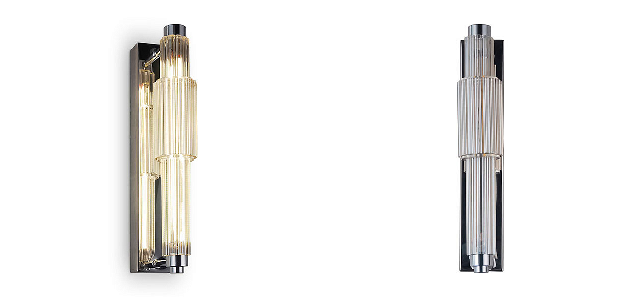 Бра с вертикальным узким плафоном Fuse Crystal Beige Бра с вертикальным узким плафоном Fuse Crystal Beige - Loft-Concept в Омске