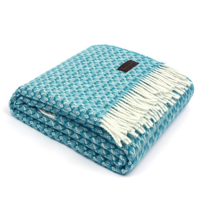 Плед BRIAS TRIANGLE 1510 Marzotto Голубой в Омске | Loft Concept 