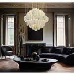 Люстра с овальными подвесками из натурального камня Spatial Composition варинант исполнения - 7 | Loft Concept в Омске