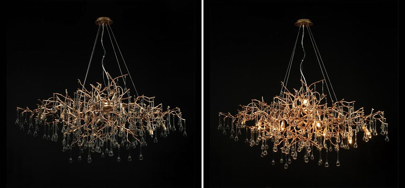 Люстра Crystal Drops Gold 125 см - Loft-Concept в Омске