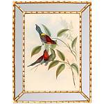 Постер с изображением птиц и цветов в зеркальной раме Blooming Birds Poster варинант исполнения - 3 | Loft Concept в Омске