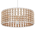 Люстра в форме цилиндра с вставками из деревянных бусин Wooden Beads варинант исполнения - 2 | Loft Concept в Омске