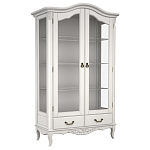 Витрина белая двухдверная с 4-мя полками и 2-мя ящиками в стиле прованс White Provence варинант исполнения - 1 | Loft Concept в Омске