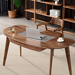 Стол рабочий округлой формы с ящиком  Working Moonnut Table варинант исполнения - 2 | Loft Concept в Омске