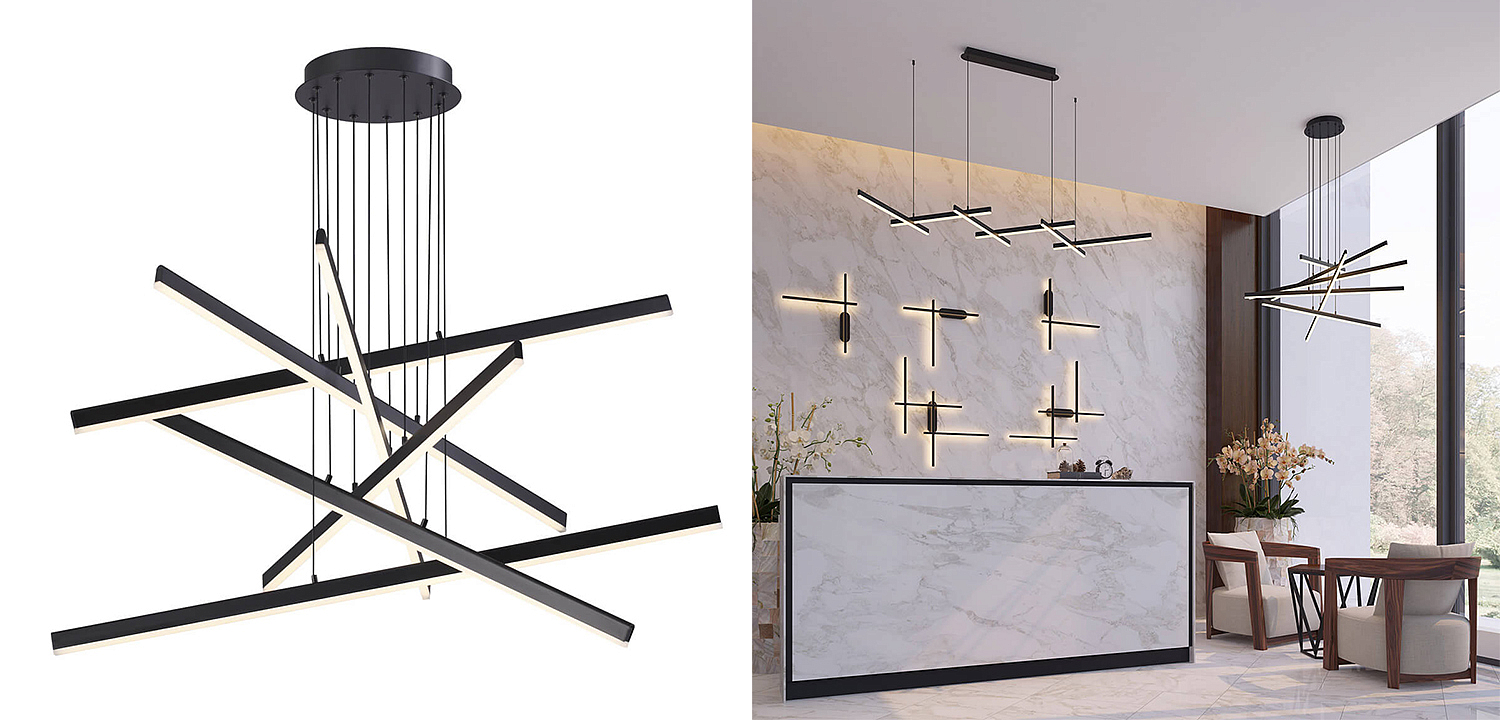 Люстра Rolf Six Black Lines Chandelier Люстра Rolf Six Black Lines Chandelier - Loft-Concept в Омске