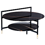 Стол журнальный круглый черный с полкой Inherence варинант исполнения - 1 | Loft Concept в Омске