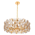 Люстра круглая золотого цвета с круглыми хрустальным элементами Solyria варинант исполнения - 3 | Loft Concept в Омске