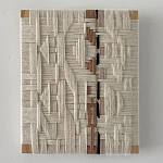 Текстильное панно ручной работы из хлопкового шнура wall panel line beige варинант исполнения - 1 | Loft Concept в Омске