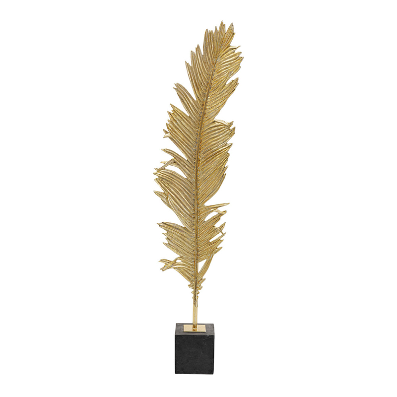 Декоративная статуя из металла Golden Feather Глянцевое золото Черный в Омске | Loft Concept 