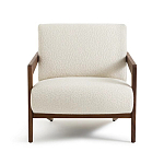 Кресло с обивкой из белого букле Armchair White Boucle варинант исполнения - 4 | Loft Concept в Омске