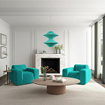 Подвесной вязаный бирюзовый светильник «Звезда Востока 02» варинант исполнения - 1 | Loft Concept в Омске