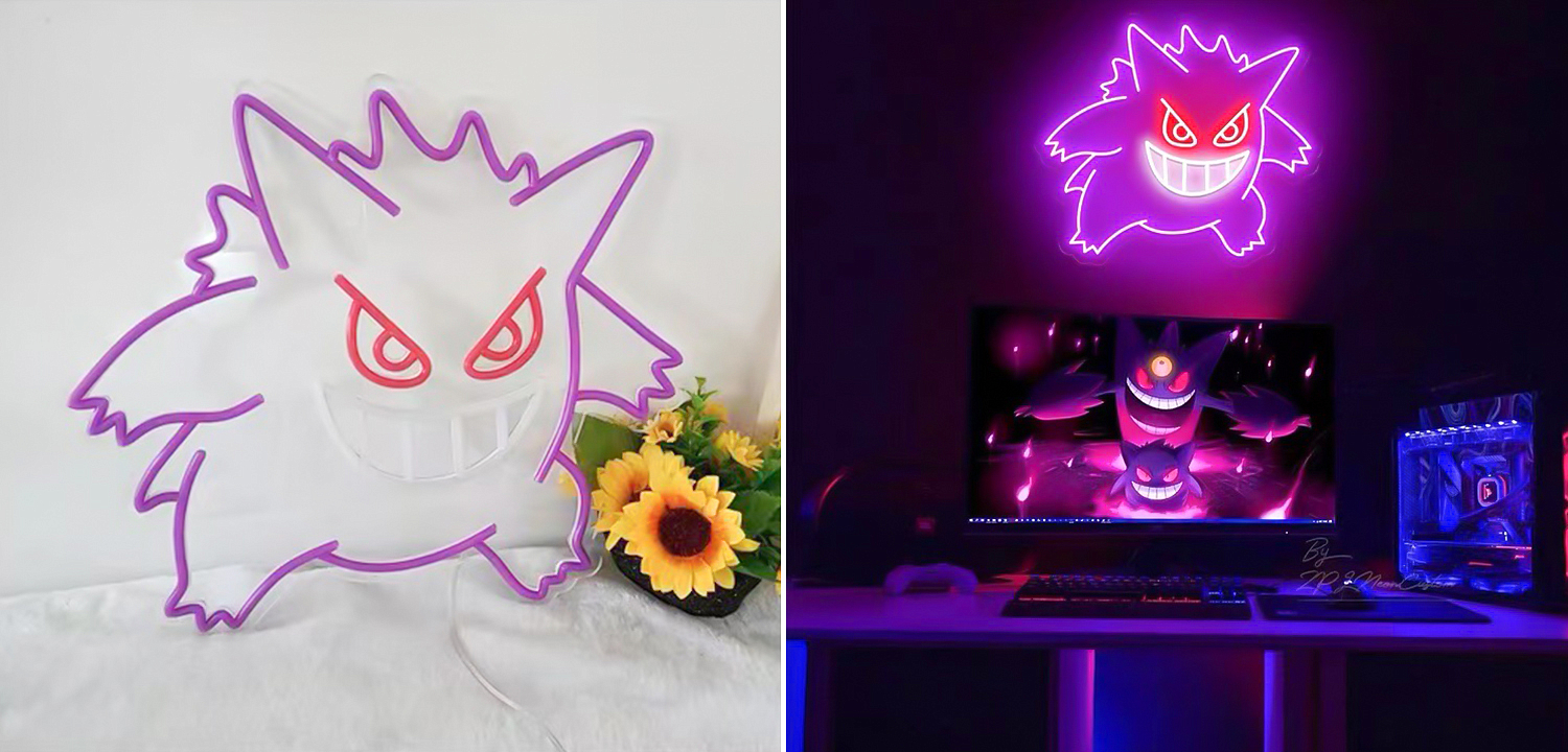 Неоновая настенная лампа Gengar Pokemon Neon Wall Lamp Неоновая настенная лампа Gengar Pokemon Neon Wall Lamp - Loft-Concept в Омске